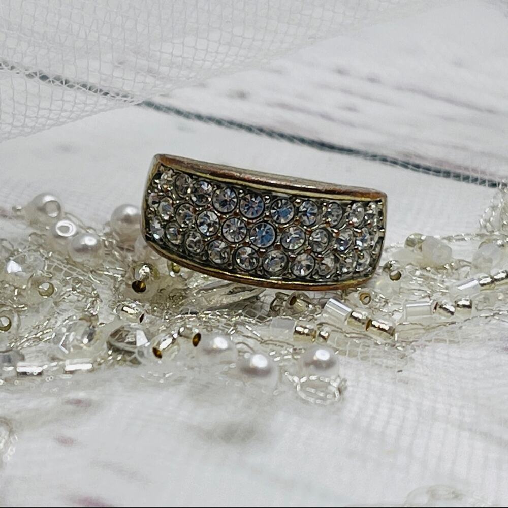 Gold color rhinestone diamond ring - Picture 10 of 10